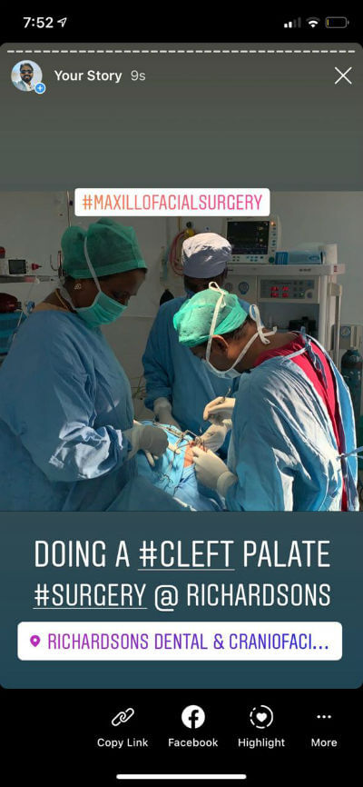 Instagram Story - Cleft Palate Surgery